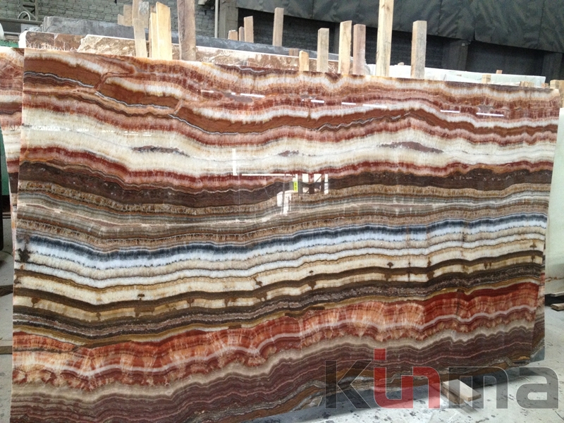 Seven color onyx slab