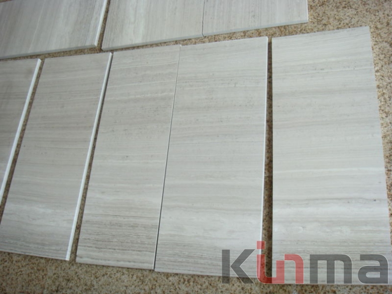 Wooden white marble tile