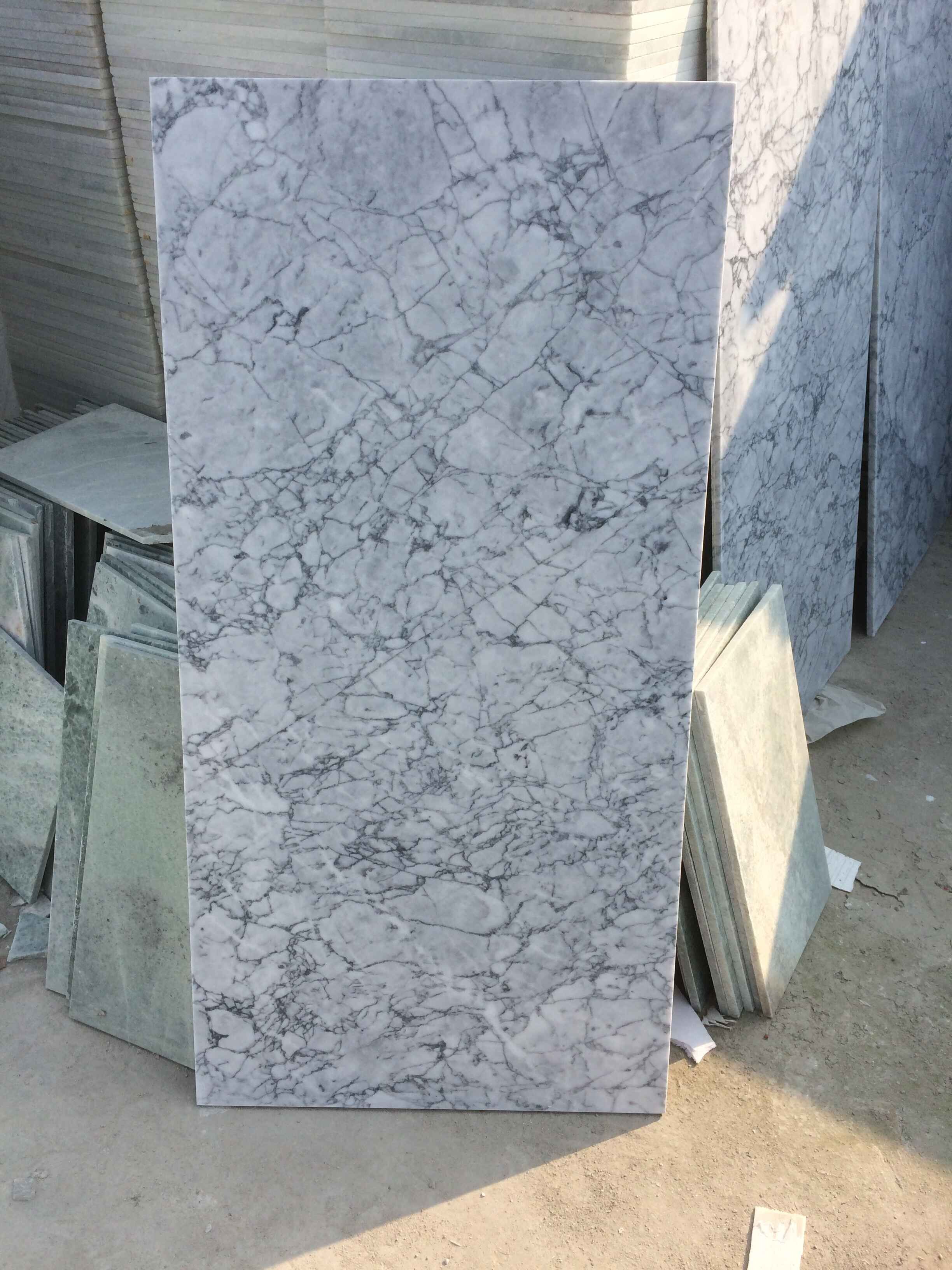 white with gray vein marble