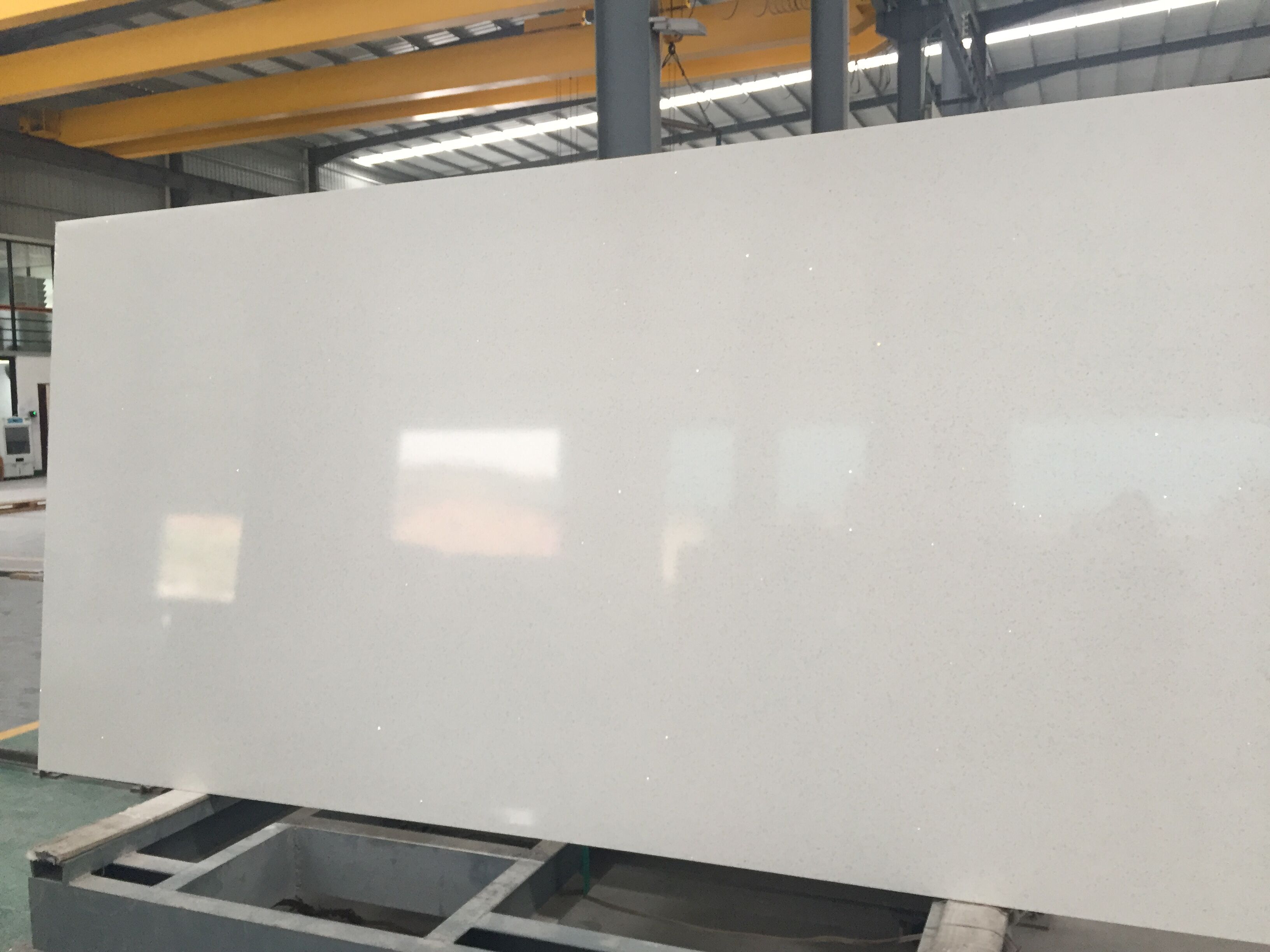 crystal white quartz slab