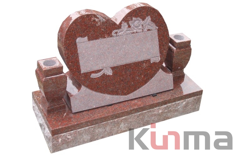 Red Granite heart Engraving Tombstone