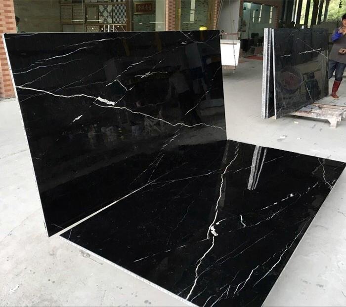 White and black marble tile