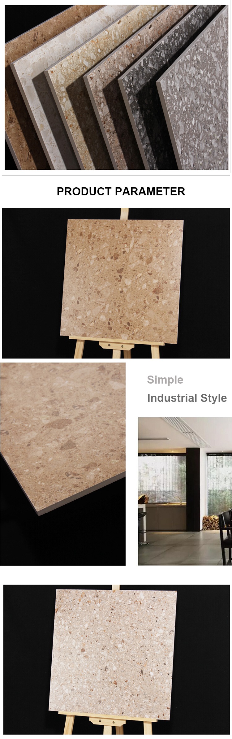 Natural cement stone terrazzo floor tiles