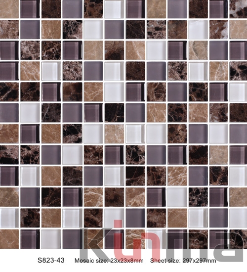 red black white glass mosaic for swimming pool tile